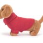 Jellycat Pink Sweater Sausage Dog