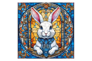 Hidden Shapes Puzzle: Gothic Blue Rabbit