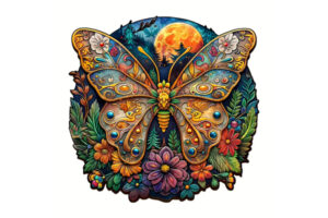 Hidden Shapes Puzzle: Enchanting Butterfly