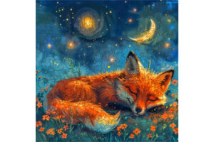 Hidden Shapes Puzzle: Sleeping Fox