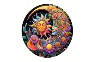 Challenging Wooden Puzzle: Dreamy Sun & Moon