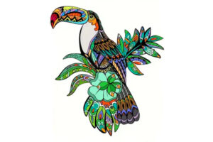 Challenging Wooden Puzzle: Colorful Toucan