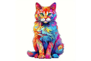 Hidden Shapes Puzzles - Colorful Kitty