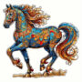 Hidden Shapes Puzzle: Colorful Warhorse